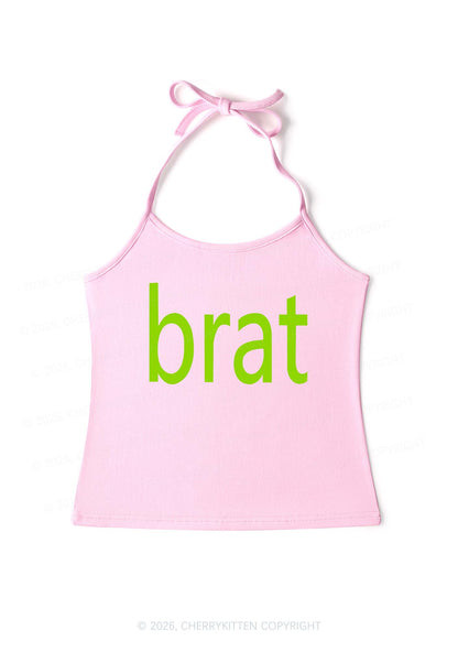 Green Brat Y2K Halter Neck Cami Cherrykitten