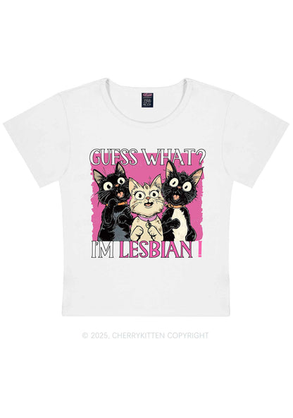 Im Lesbian Cat Pride Y2K Baby Tee Cherrykitten