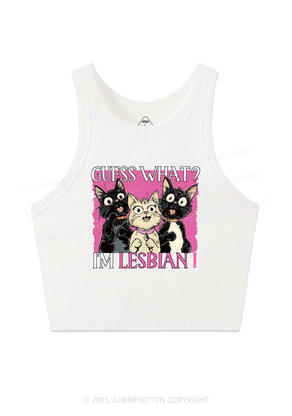 Im Lesbian Cat Pride Y2K Crop Tank Top Cherrykitten
