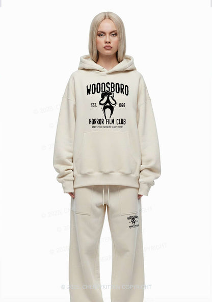 Halloween Horror Film Club Y2K Fleece Hoodie Set Cherrykitten