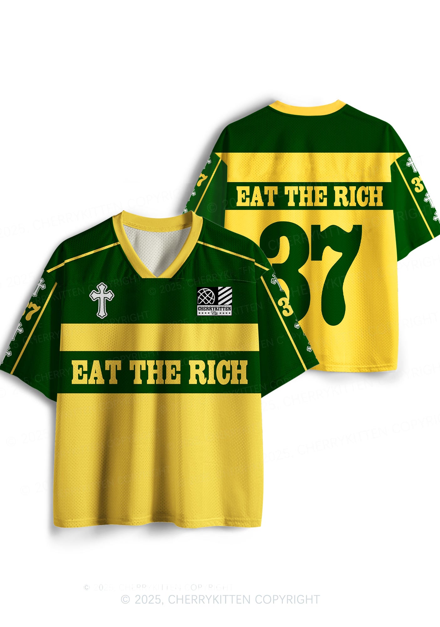 Custom Yellow Eat The Rich Y2K Sport Jersey Shirts Cherrykitten