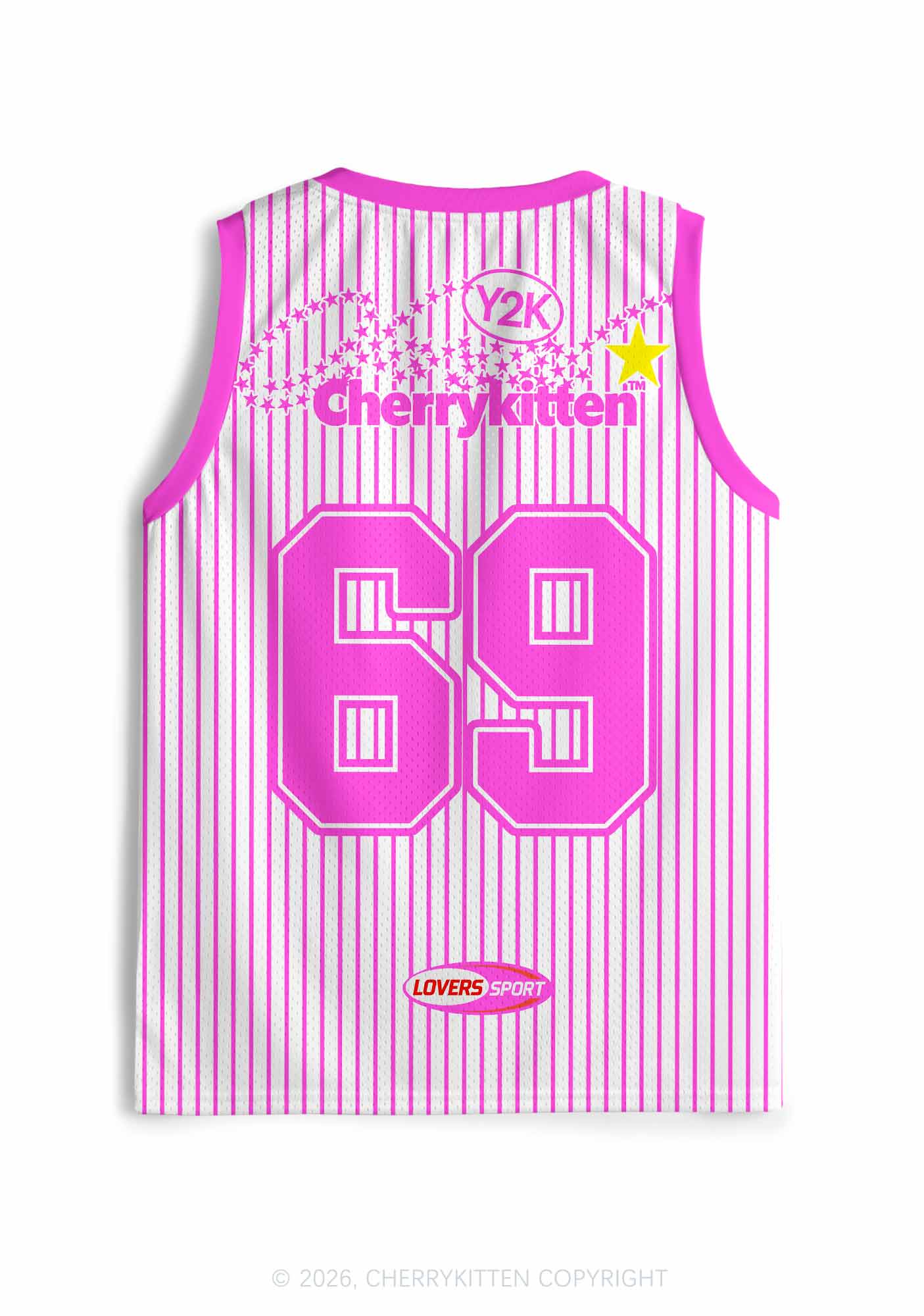Kiss More Girls Pink Stripes Pride Y2K Sport Jersey Tank Cherrykitten