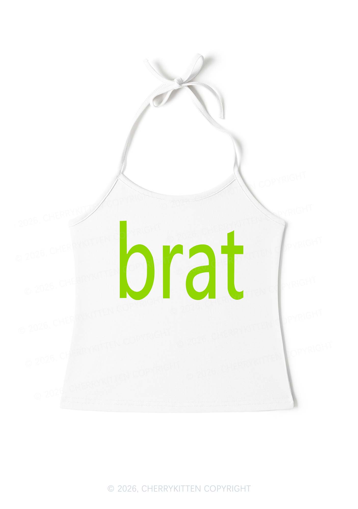 Green Brat Y2K Halter Neck Cami Cherrykitten