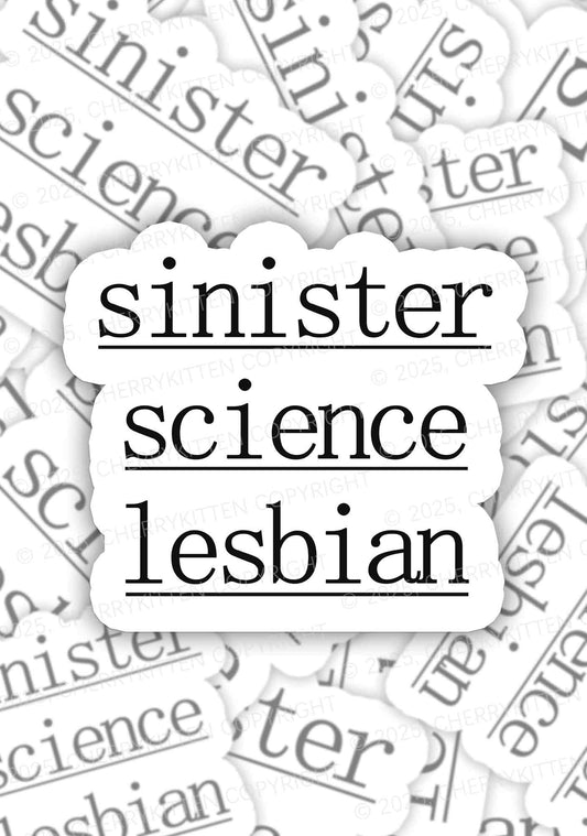 Sinister Science Lesbian Pride 1Pc Y2K Sticker Cherrykitten