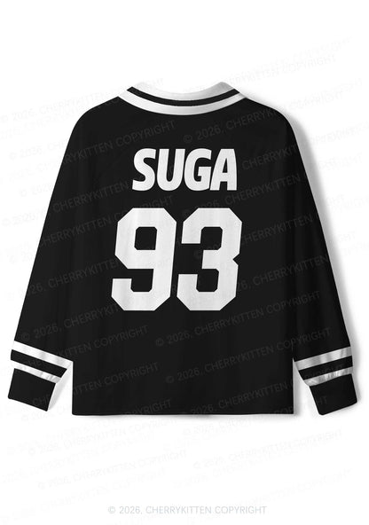 Black Kpop Boys Number Y2K Long Sleeve Sport Jersey Shirts Cherrykitten