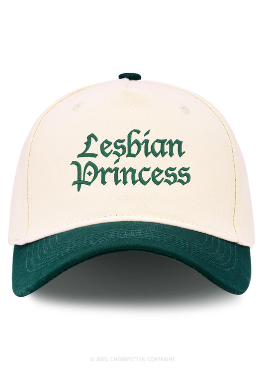 Embroidered Lesbian Princess Pride Y2K Color Block Baseball Cap Cherrykitten