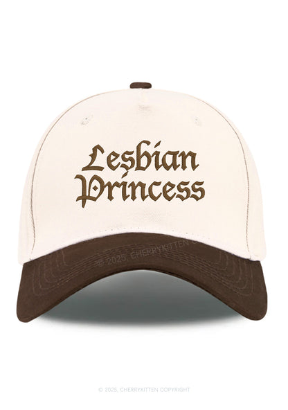 Embroidered Lesbian Princess Pride Y2K Color Block Baseball Cap Cherrykitten