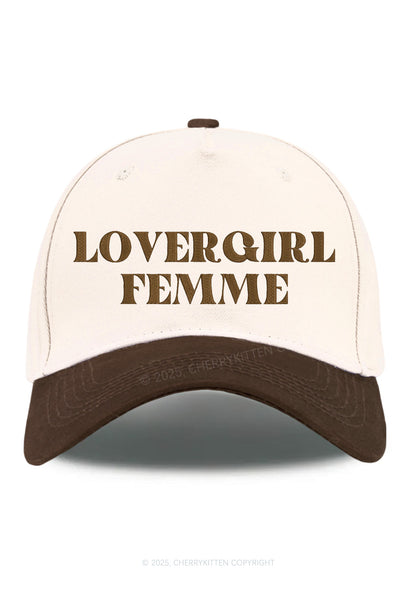 Embroidered Lovergirl Femme Pride Y2K Color Block Baseball Cap Cherrykitten