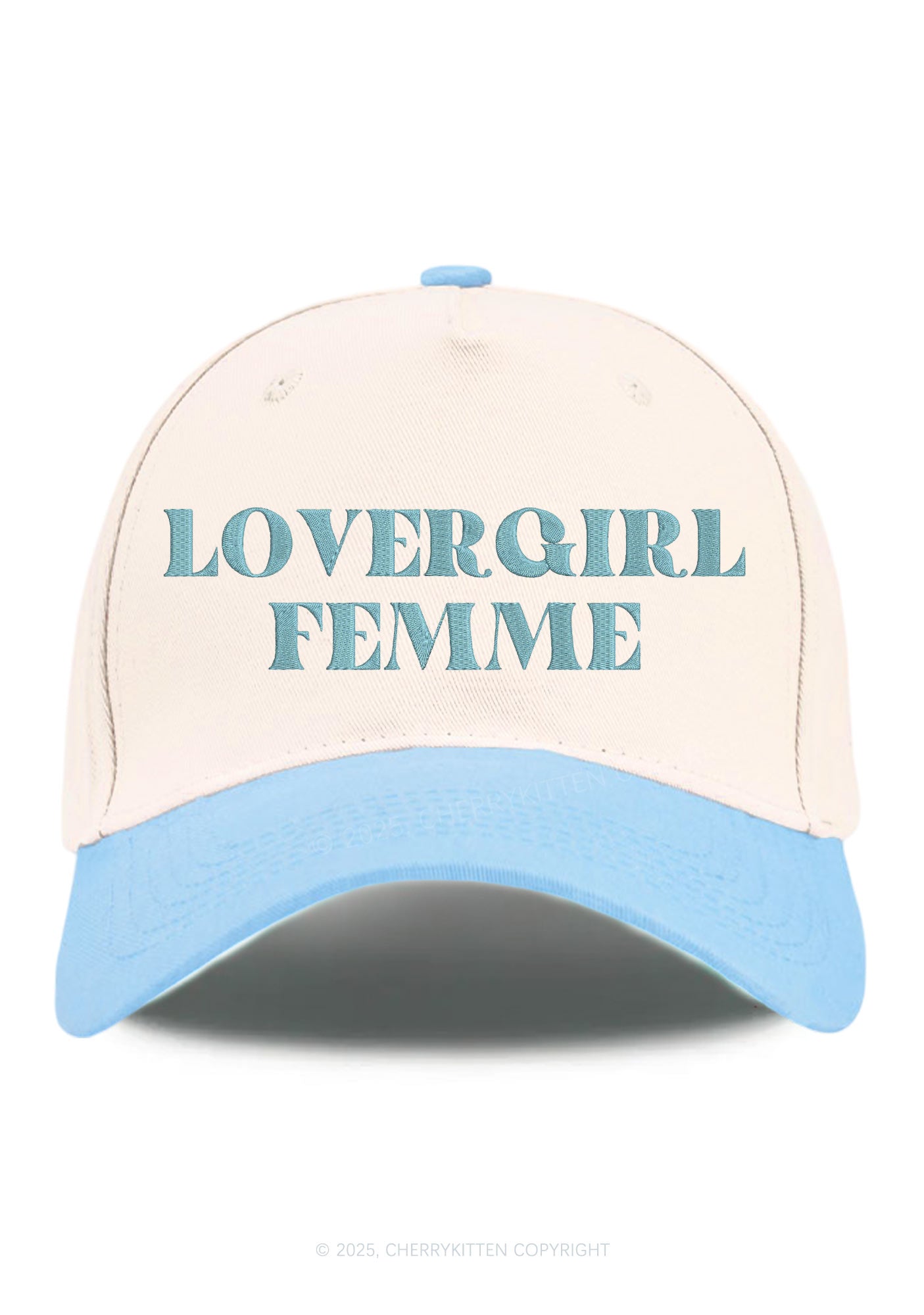 Embroidered Lovergirl Femme Pride Y2K Color Block Baseball Cap Cherrykitten