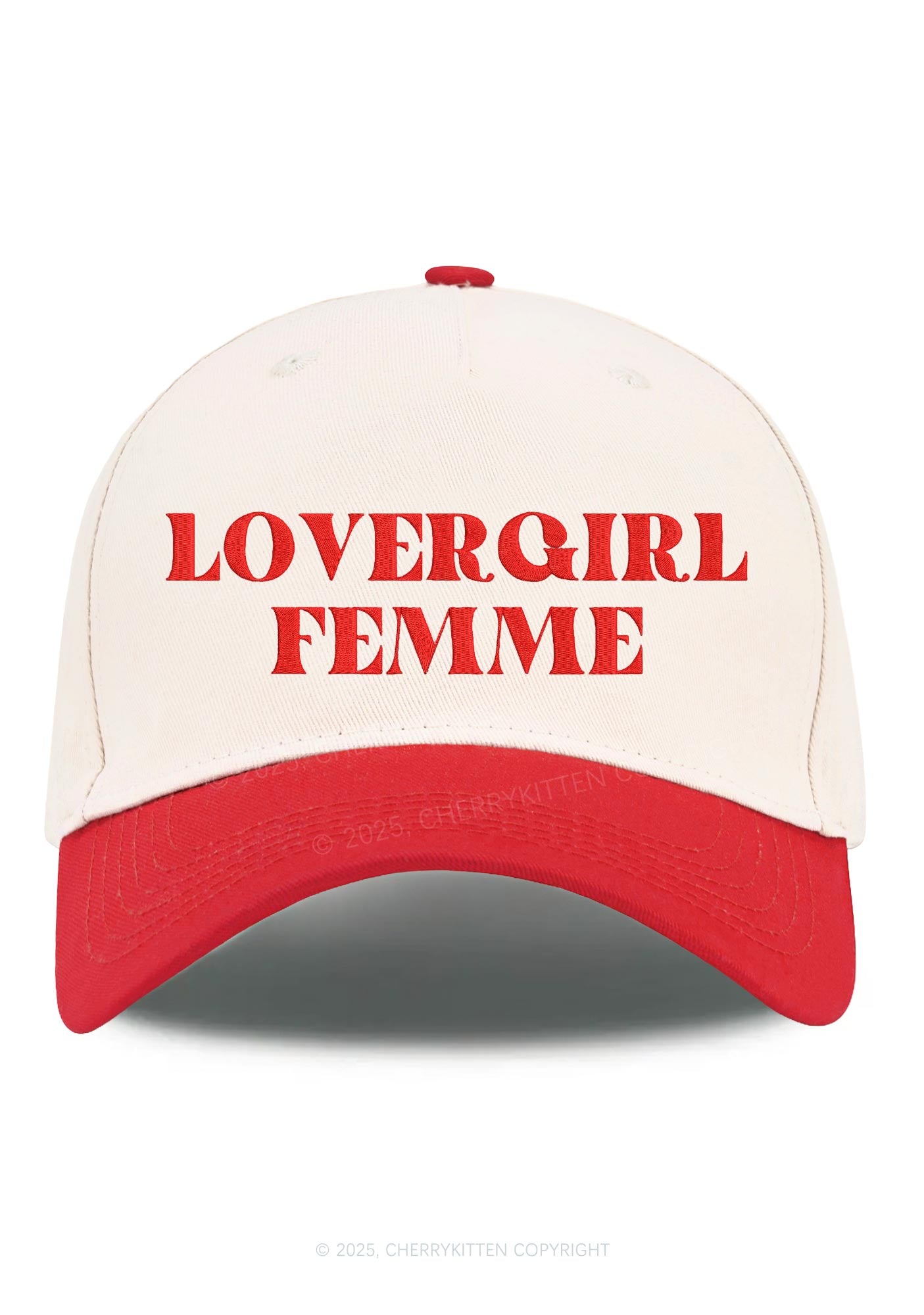 Embroidered Lovergirl Femme Pride Y2K Color Block Baseball Cap Cherrykitten