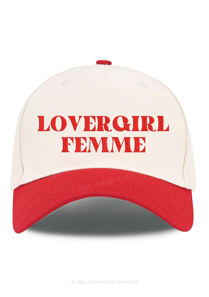 Embroidered Lovergirl Femme Pride Y2K Color Block Baseball Cap Cherrykitten