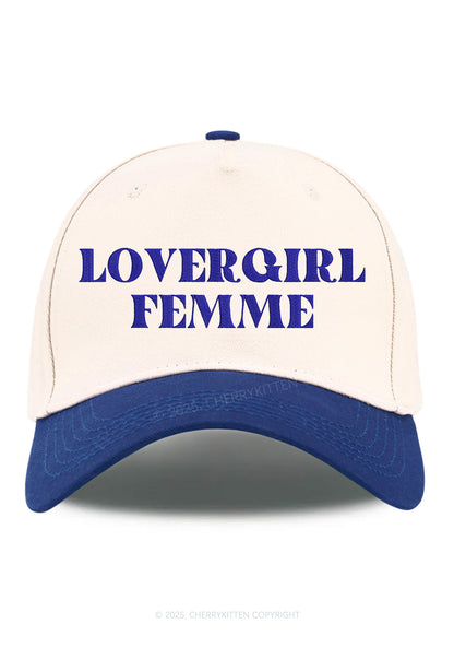 Embroidered Lovergirl Femme Pride Y2K Color Block Baseball Cap Cherrykitten