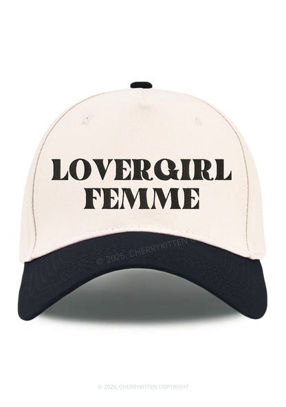 Embroidered Lovergirl Femme Pride Y2K Color Block Baseball Cap Cherrykitten