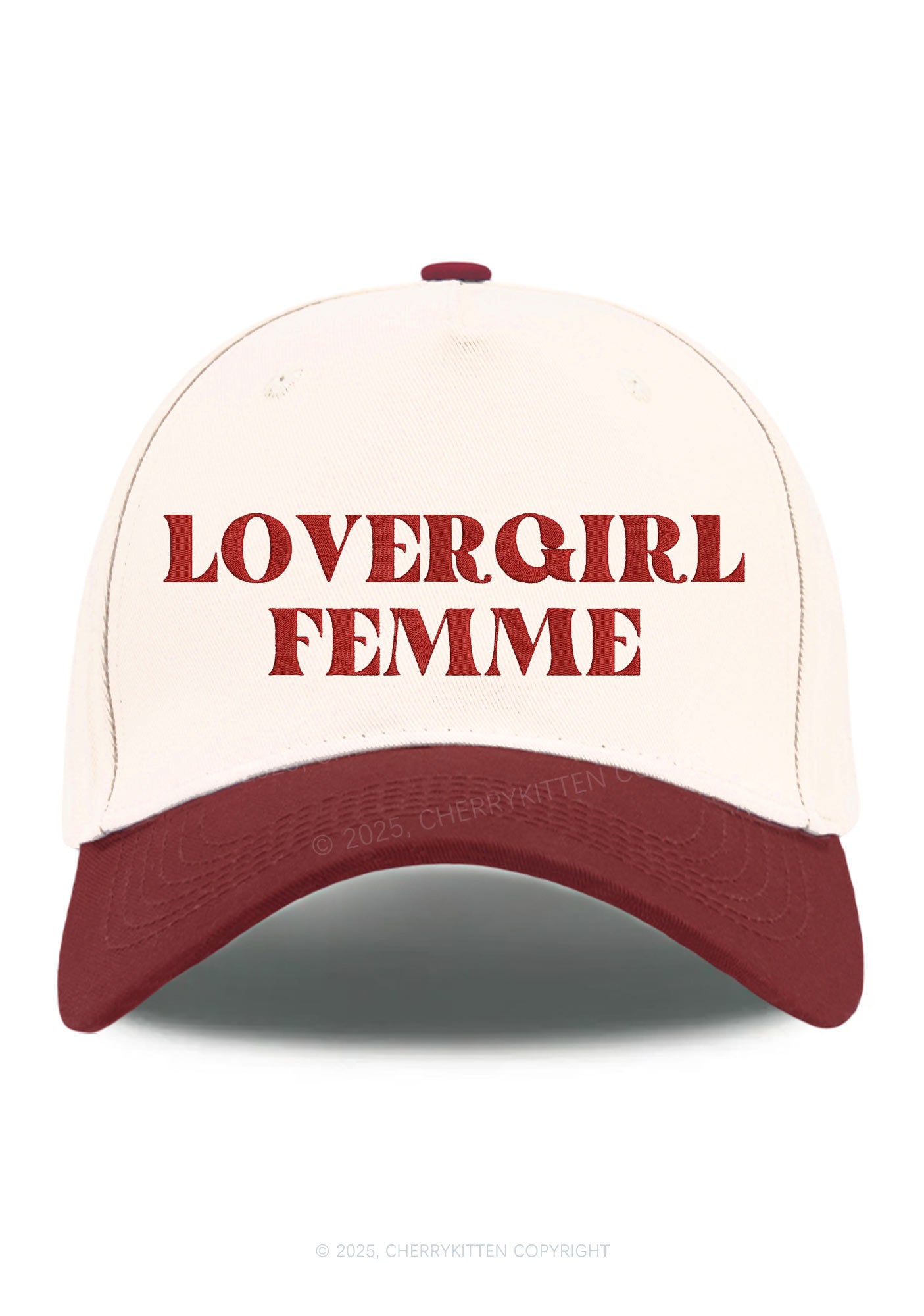 Embroidered Lovergirl Femme Pride Y2K Color Block Baseball Cap Cherrykitten