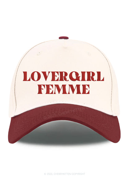 Embroidered Lovergirl Femme Pride Y2K Color Block Baseball Cap Cherrykitten