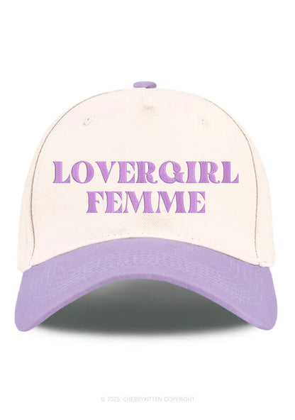 Embroidered Lovergirl Femme Pride Y2K Color Block Baseball Cap Cherrykitten