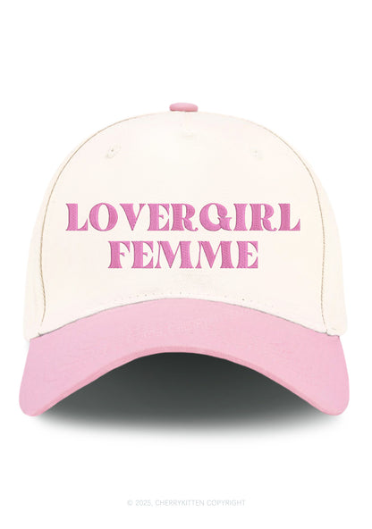 Embroidered Lovergirl Femme Pride Y2K Color Block Baseball Cap Cherrykitten