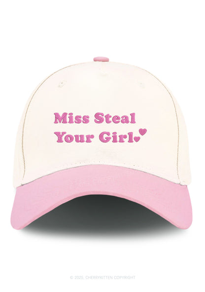 Embroidered Miss Steal Your Girl Pride Y2K Color Block Baseball Cap Cherrykitten
