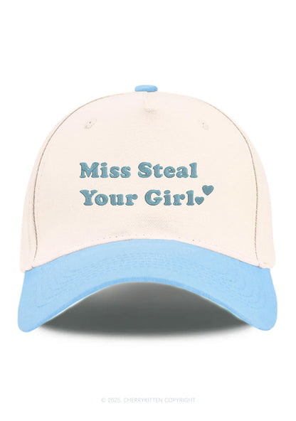 Embroidered Miss Steal Your Girl Pride Y2K Color Block Baseball Cap Cherrykitten