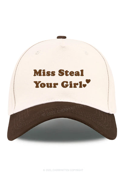 Embroidered Miss Steal Your Girl Pride Y2K Color Block Baseball Cap Cherrykitten