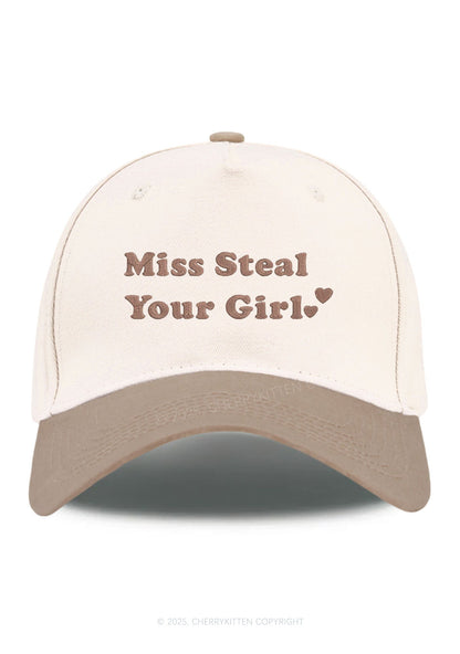 Embroidered Miss Steal Your Girl Pride Y2K Color Block Baseball Cap Cherrykitten