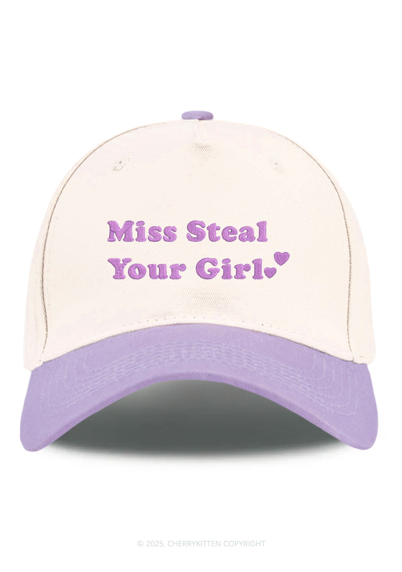 Embroidered Miss Steal Your Girl Pride Y2K Color Block Baseball Cap Cherrykitten