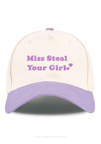 Embroidered Miss Steal Your Girl Pride Y2K Color Block Baseball Cap Cherrykitten