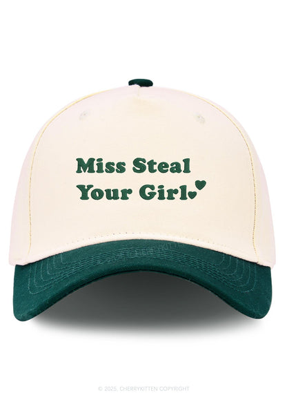 Embroidered Miss Steal Your Girl Pride Y2K Color Block Baseball Cap Cherrykitten
