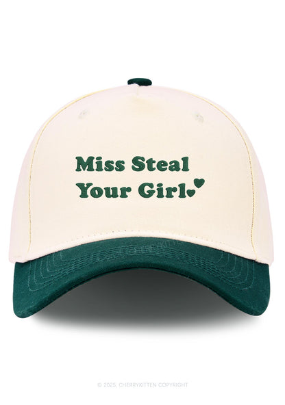 Embroidered Miss Steal Your Girl Pride Y2K Color Block Baseball Cap Cherrykitten