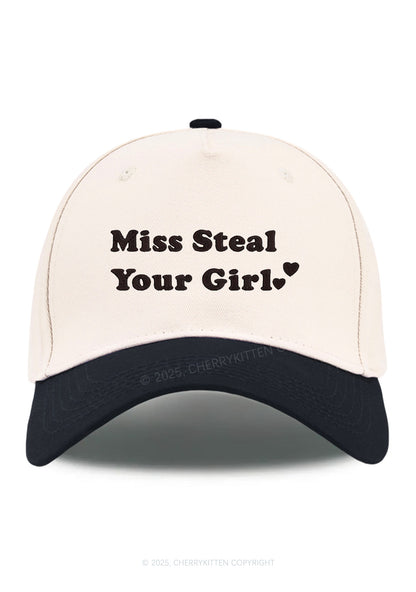 Embroidered Miss Steal Your Girl Pride Y2K Color Block Baseball Cap Cherrykitten