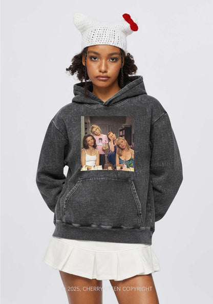 Girl Puzzled Y2K Washed Hoodie Cherrykitten