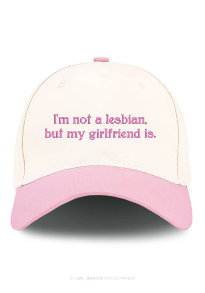 Embroidered My Girlfriend Is Lesbian Pride Y2K Color Block Baseball Cap Cherrykitten