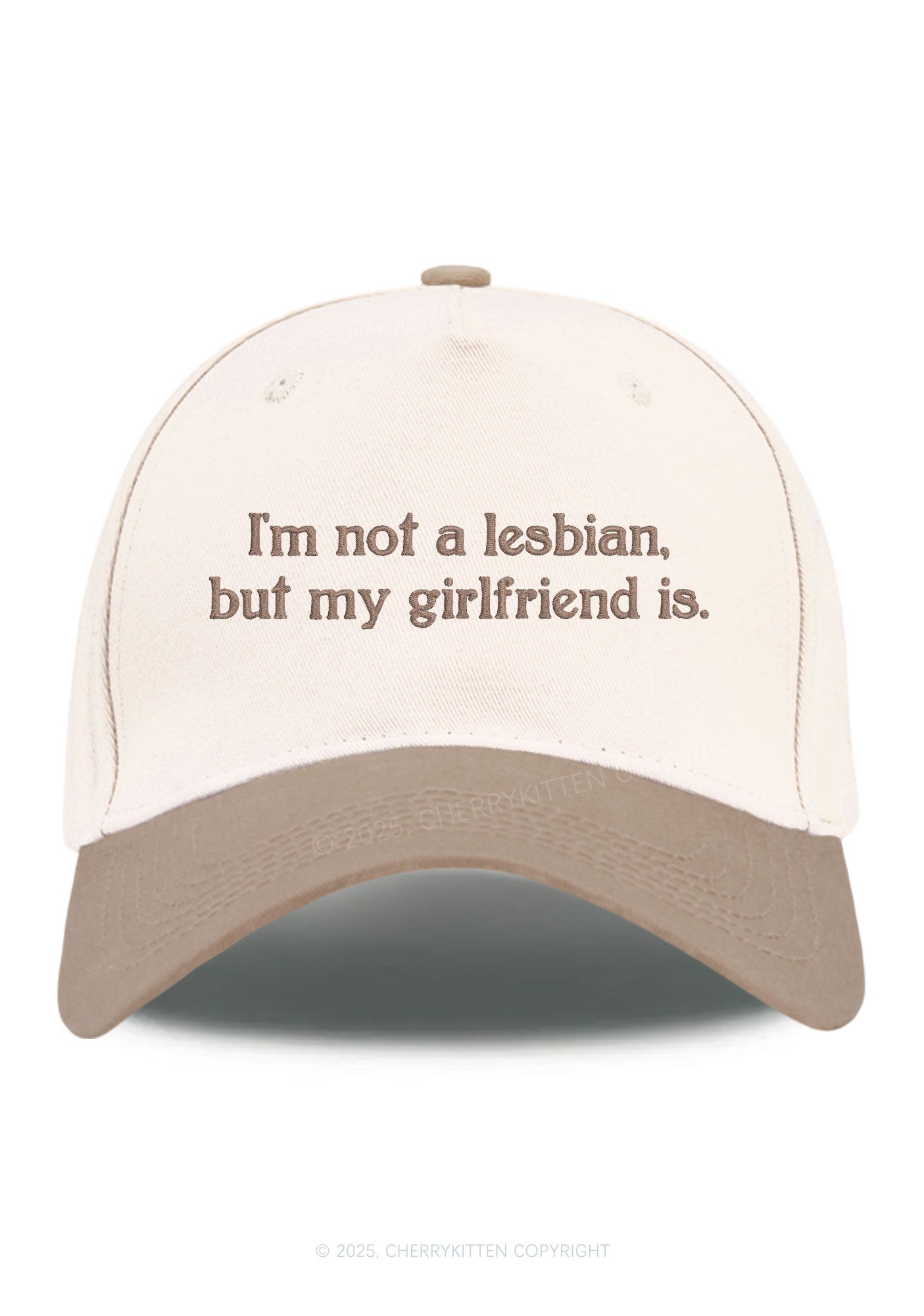 Embroidered My Girlfriend Is Lesbian Pride Y2K Color Block Baseball Cap Cherrykitten