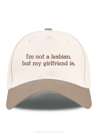 Embroidered My Girlfriend Is Lesbian Pride Y2K Color Block Baseball Cap Cherrykitten