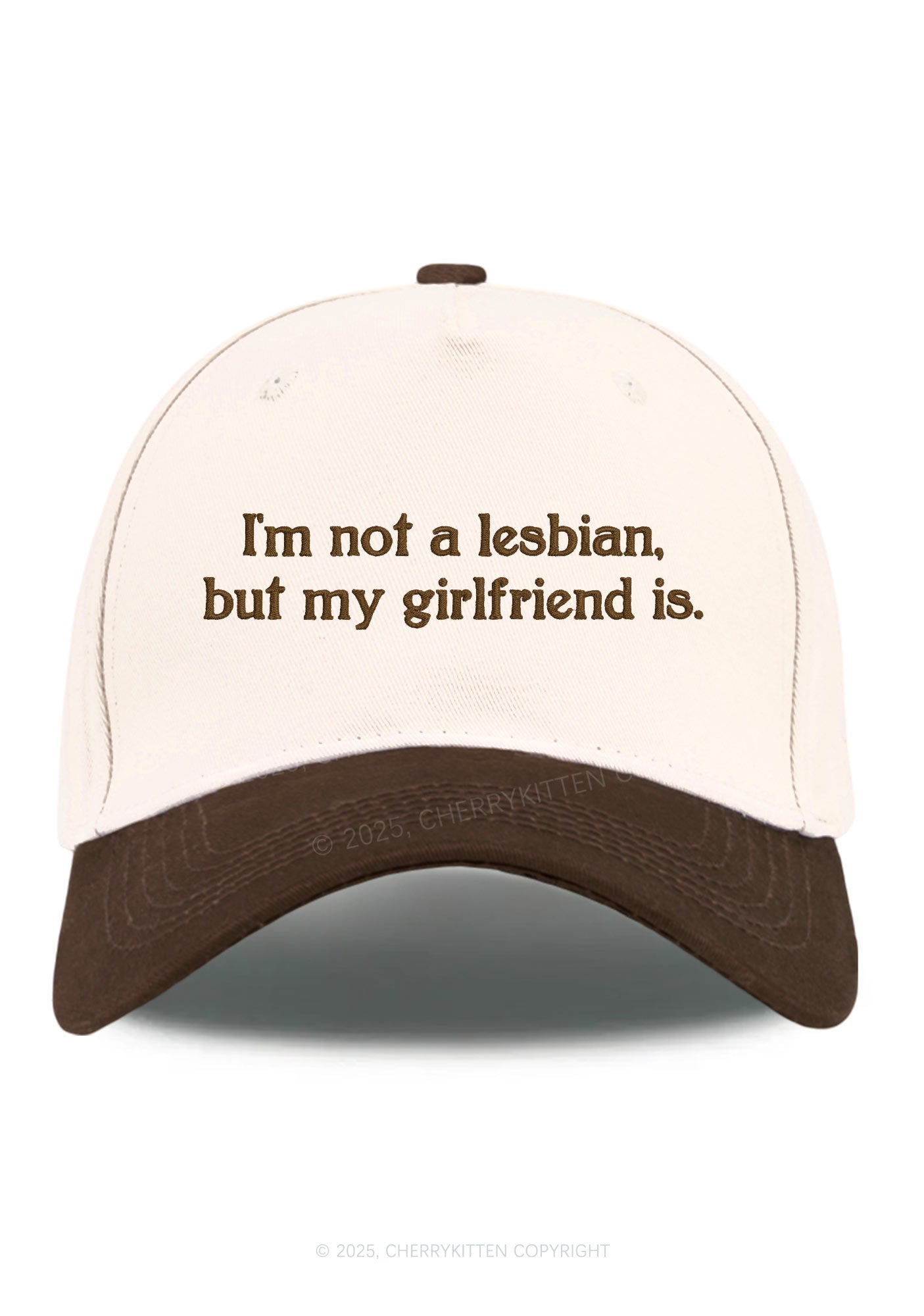 Embroidered My Girlfriend Is Lesbian Pride Y2K Color Block Baseball Cap Cherrykitten
