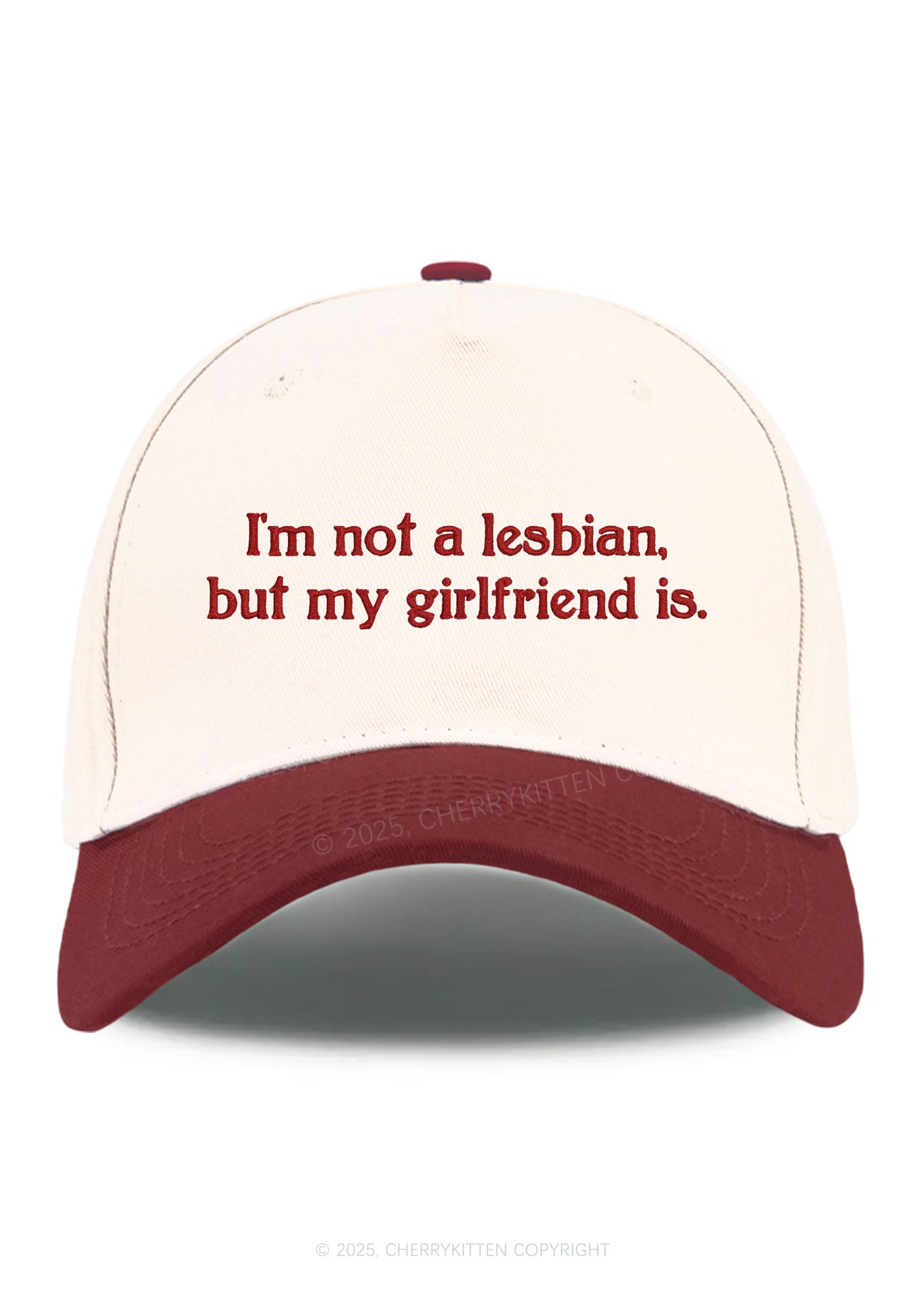 Embroidered My Girlfriend Is Lesbian Pride Y2K Color Block Baseball Cap Cherrykitten