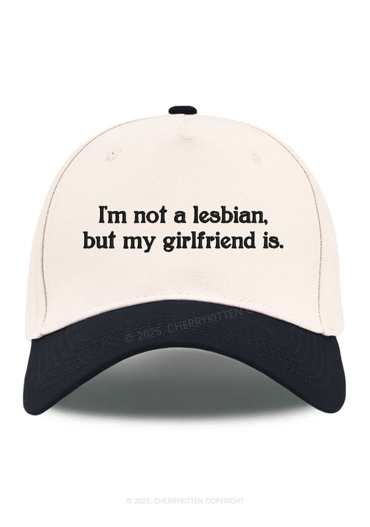 Embroidered My Girlfriend Is Lesbian Pride Y2K Color Block Baseball Cap Cherrykitten