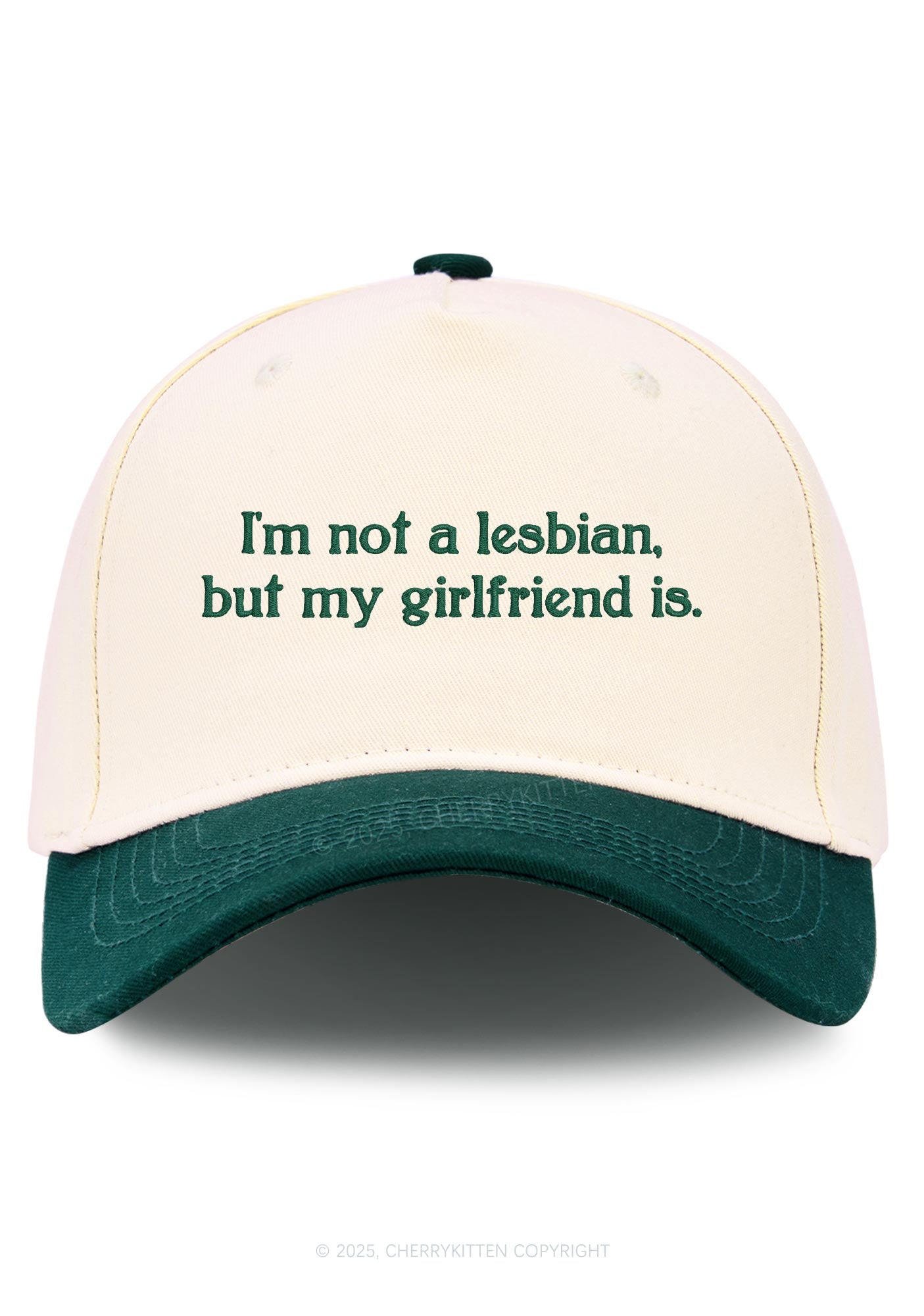 Embroidered My Girlfriend Is Lesbian Pride Y2K Color Block Baseball Cap Cherrykitten