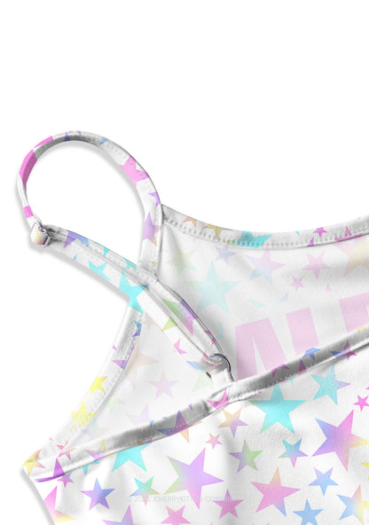 Pastel Star Alpha Male Y2K Print Cami Crop Top Cherrykitten