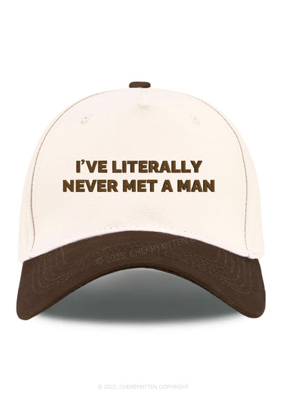 Embroidered Never Met A Man Pride Y2K Color Block Baseball Cap Cherrykitten