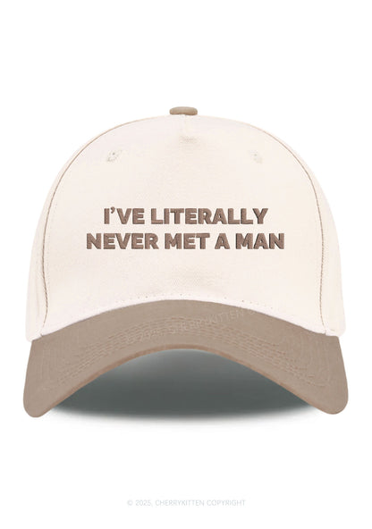 Embroidered Never Met A Man Pride Y2K Color Block Baseball Cap Cherrykitten