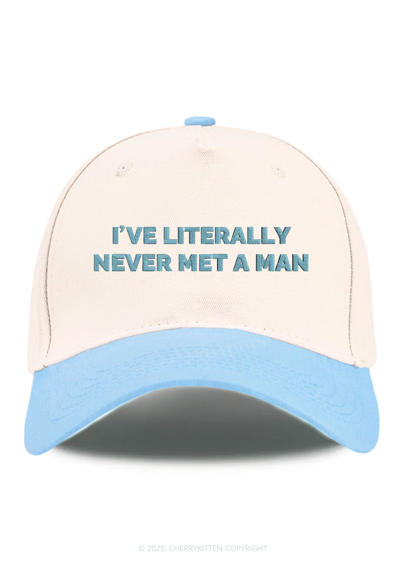 Embroidered Never Met A Man Pride Y2K Color Block Baseball Cap Cherrykitten