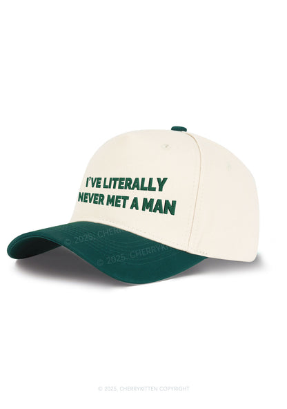 Embroidered Never Met A Man Pride Y2K Color Block Baseball Cap Cherrykitten
