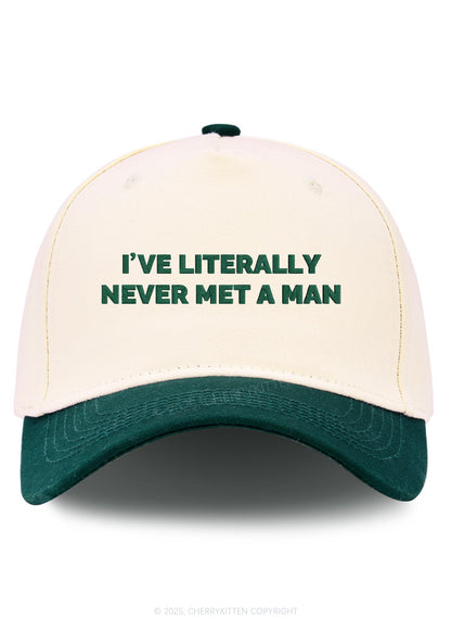 Embroidered Never Met A Man Pride Y2K Color Block Baseball Cap Cherrykitten