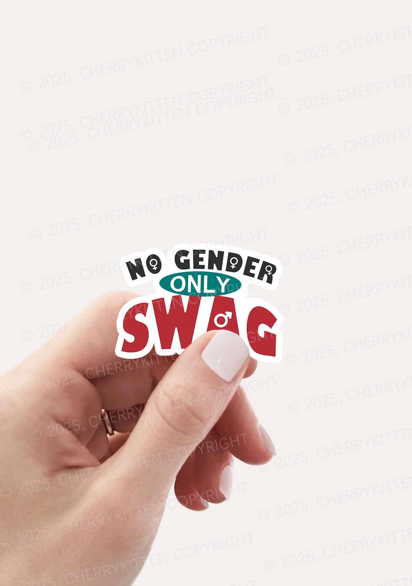 No Gender Only Swag Pride 1Pc Y2K Sticker Cherrykitten