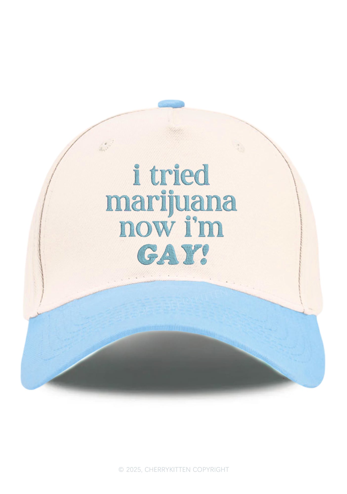 Embroidered Now Im Gay Pride Y2K Color Block Baseball Cap Cherrykitten