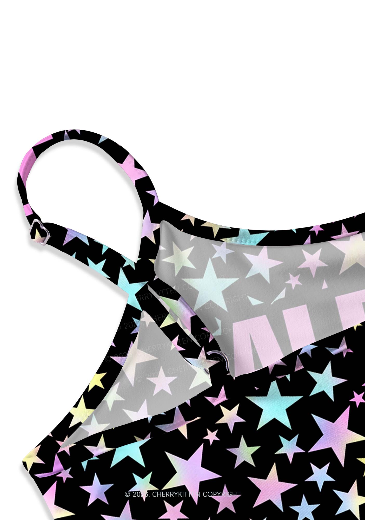 Black Alpha Male Y2K Print Cami Crop Top Cherrykitten