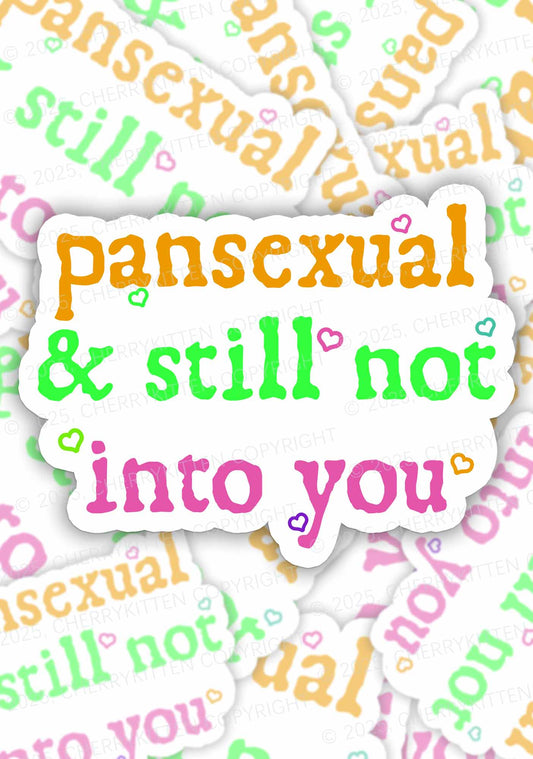 Pansexual Not Into You Pride 1Pc Y2K Sticker Cherrykitten