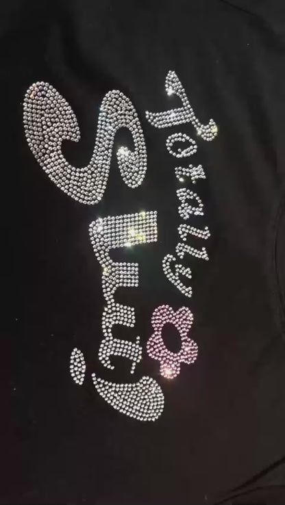 Rhinestone Totally Slxt Y2K Baby Tee Cherrykitten