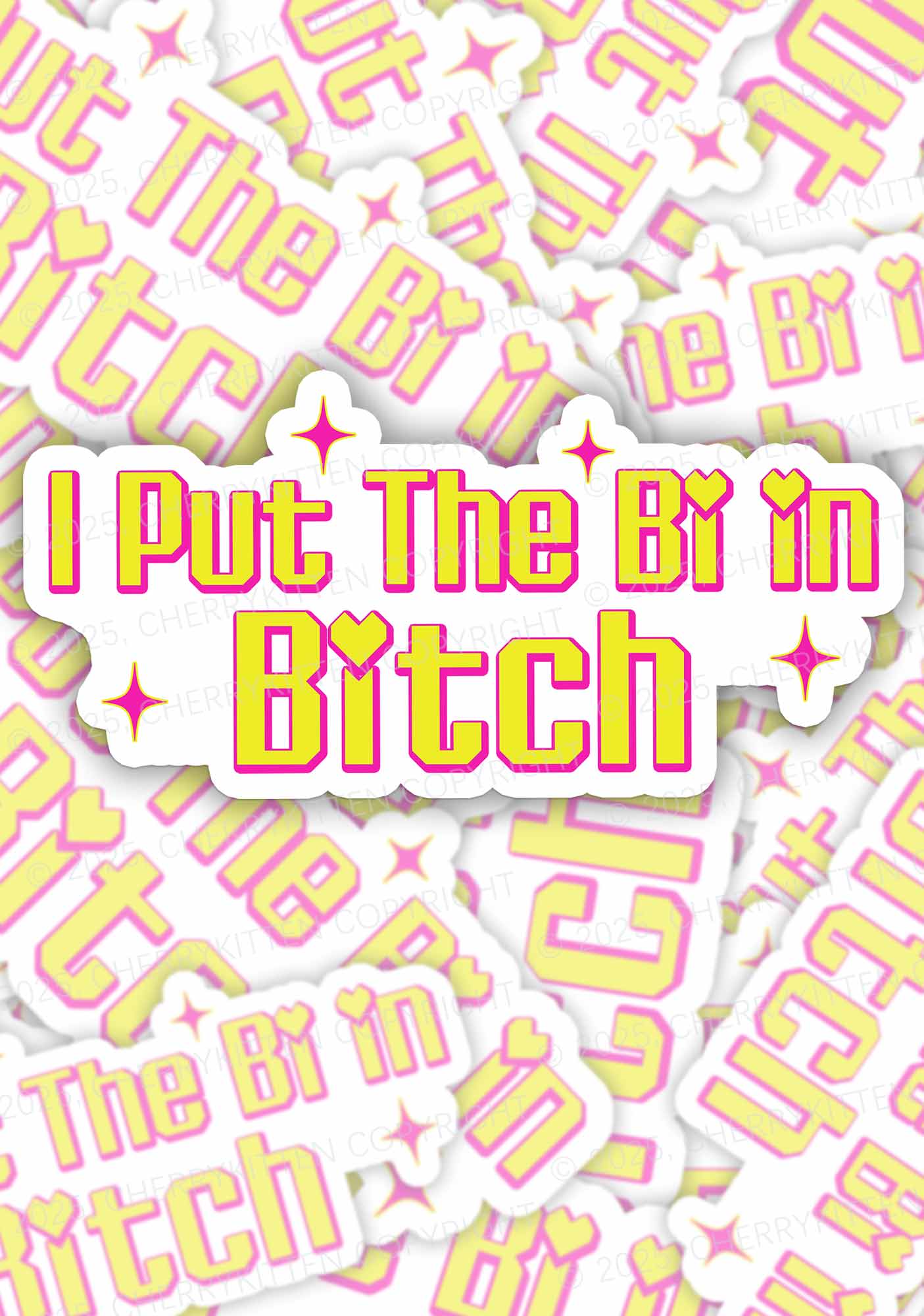 Put The Bi In Bxxch Pride 1Pc Y2K Sticker Cherrykitten
